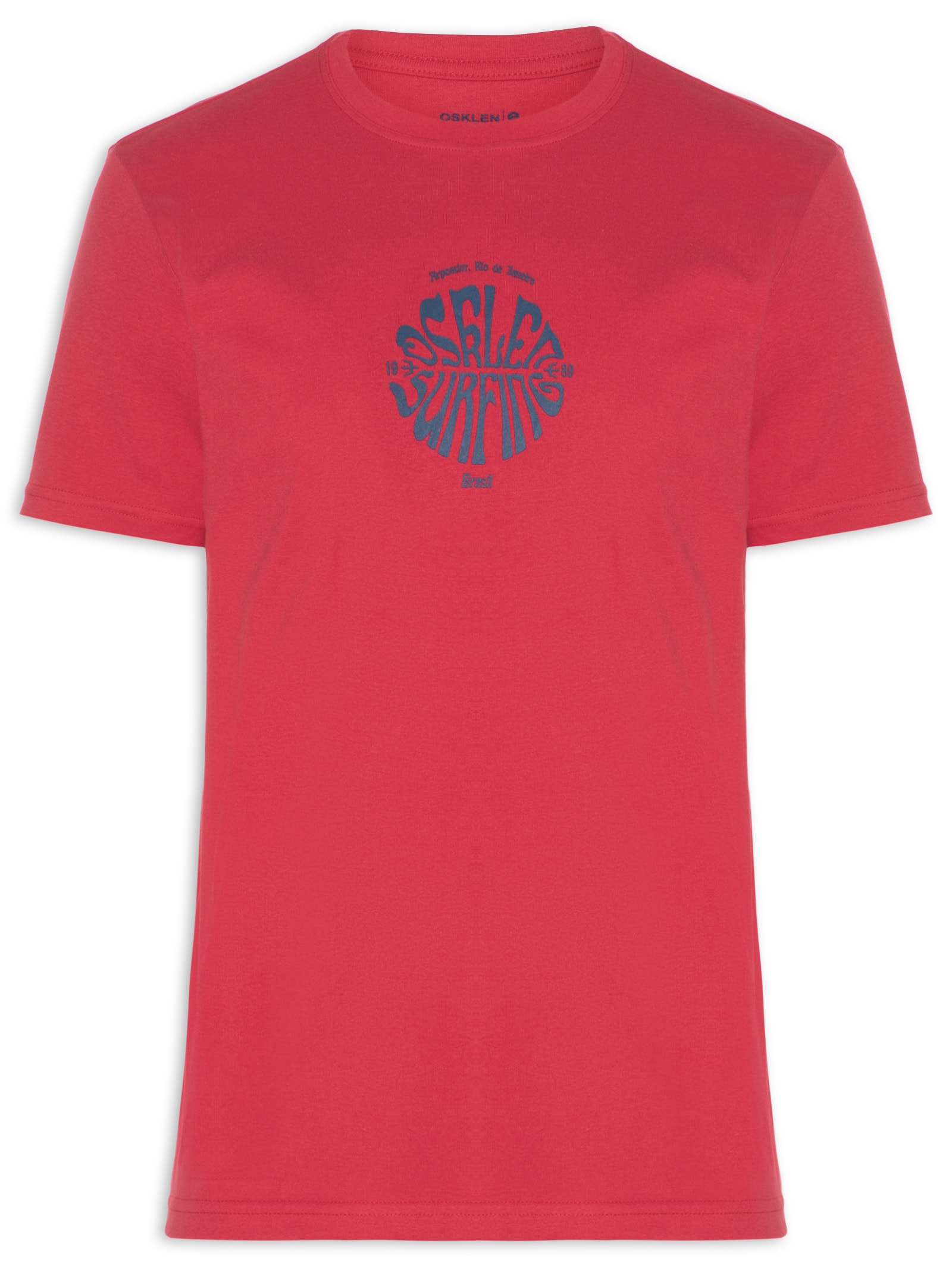 Camiseta Masculina Manga Curta Gola Careca Surfing Over  Vermelho Osklen