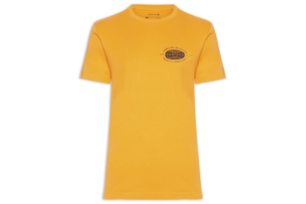 Camiseta Masculina Manga Curta Gola Careca Surginf Globe Over  - Amarelo