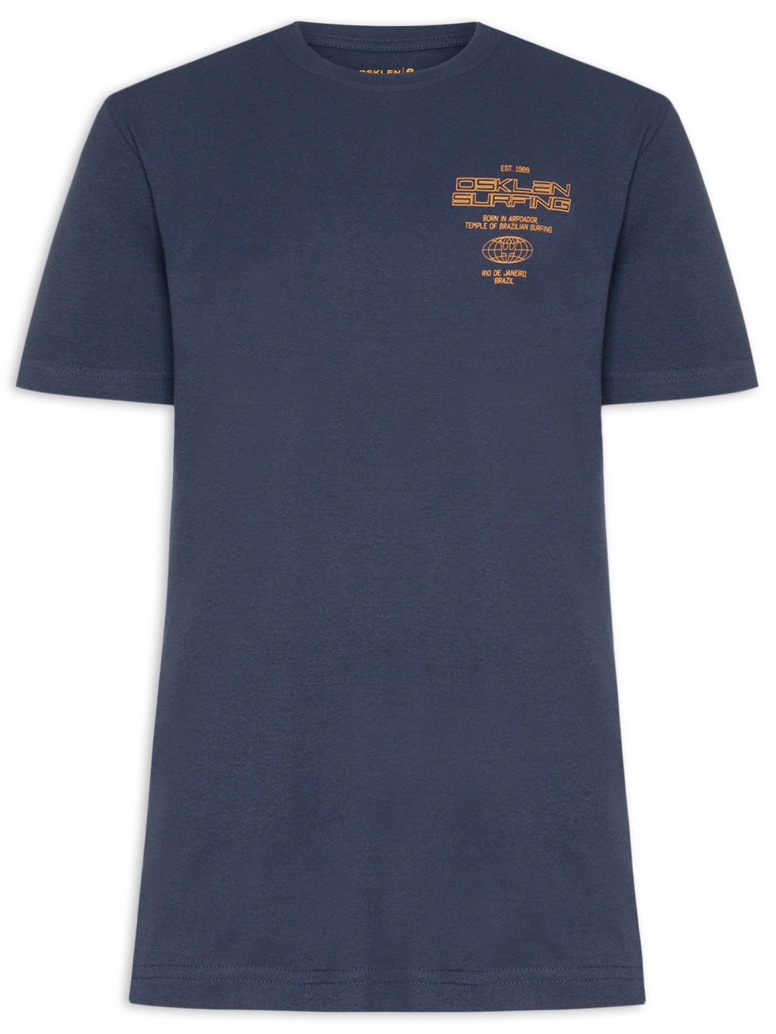 Camiseta Masculina Manga Curta Gola Careca Surginf Tag Over  Azul Osklen
