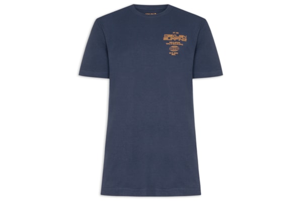 Camiseta Masculina Manga Curta Gola Careca Surginf Tag Over  - Azul