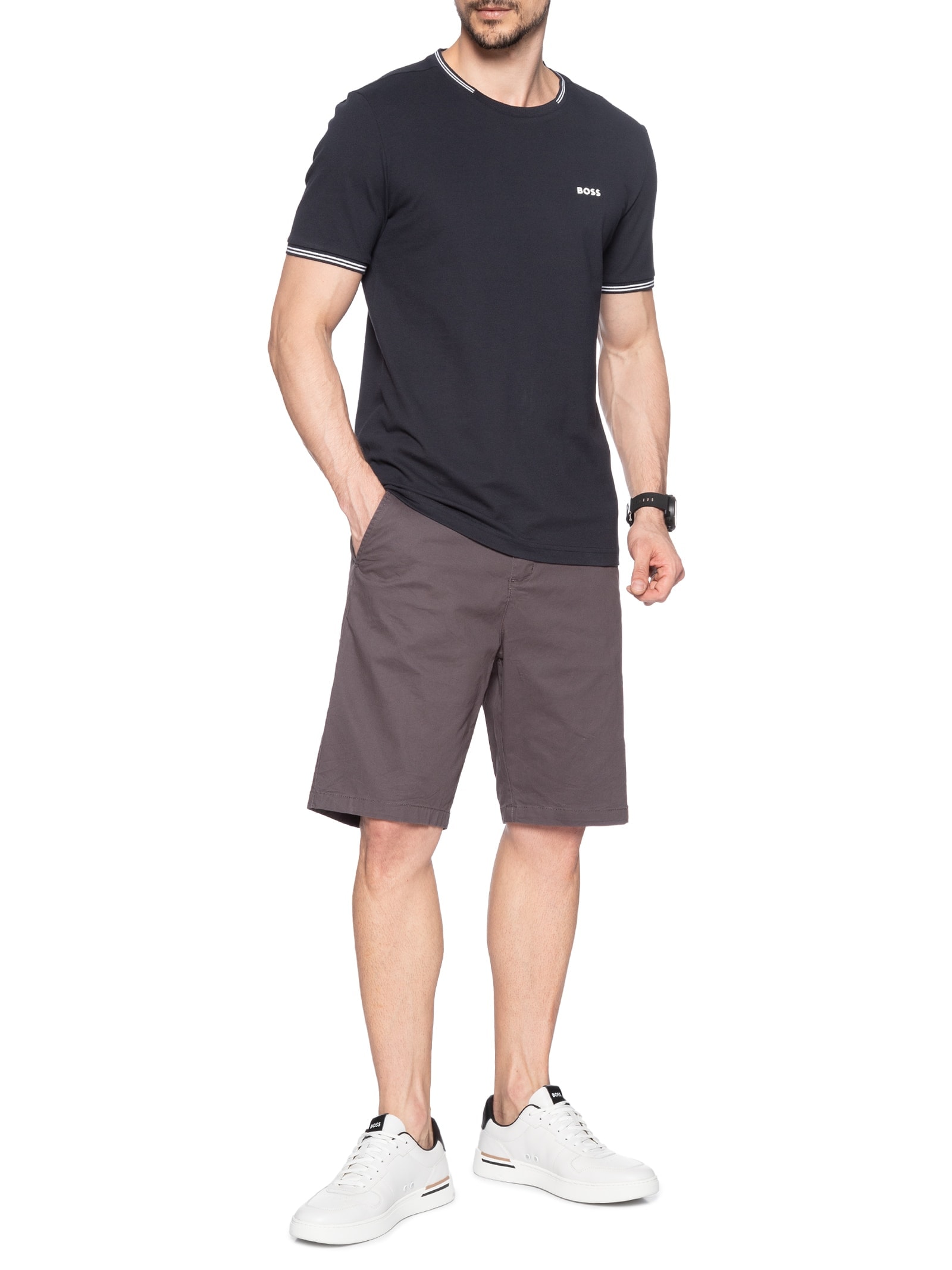 Camiseta Masculina Manga Curta Gola Careca Taul Azul Boss