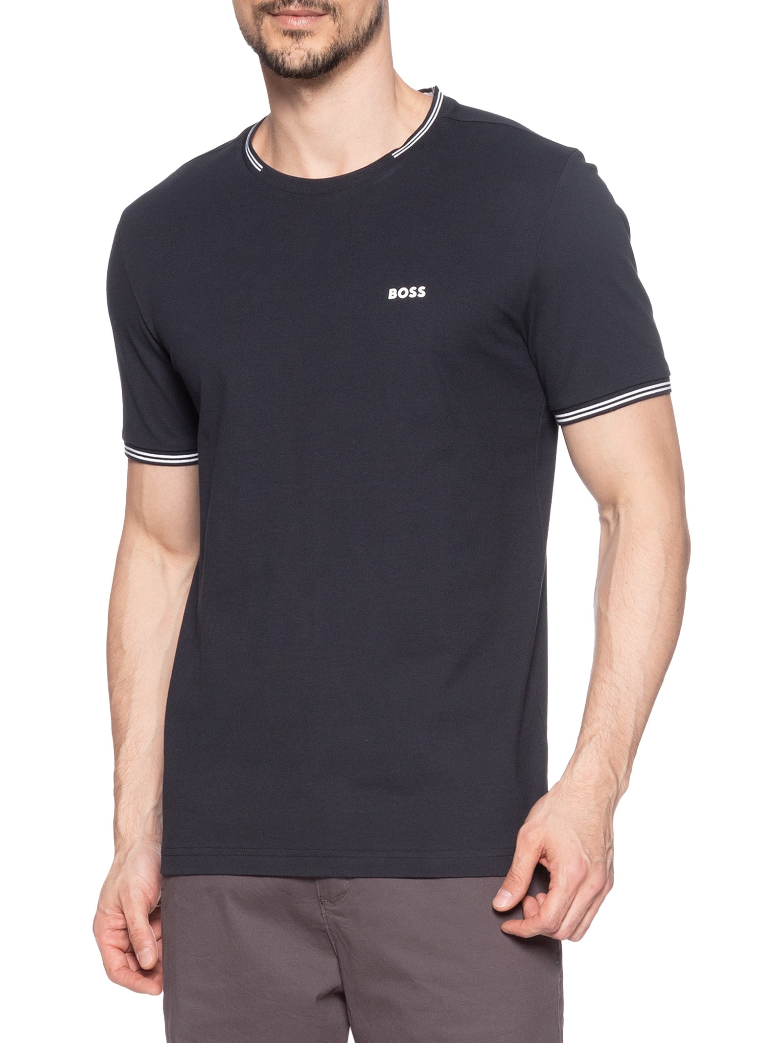 Camiseta Masculina Manga Curta Gola Careca Taul Azul Boss