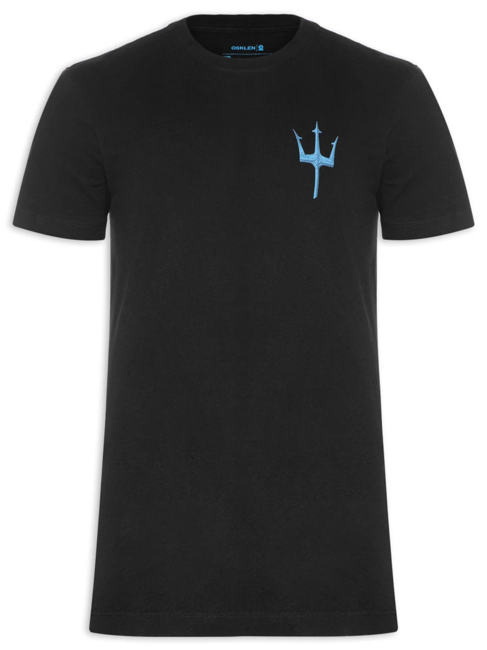 Camiseta Masculina Manga Curta Gola Careca Tridente Sunset Over Preto Osklen