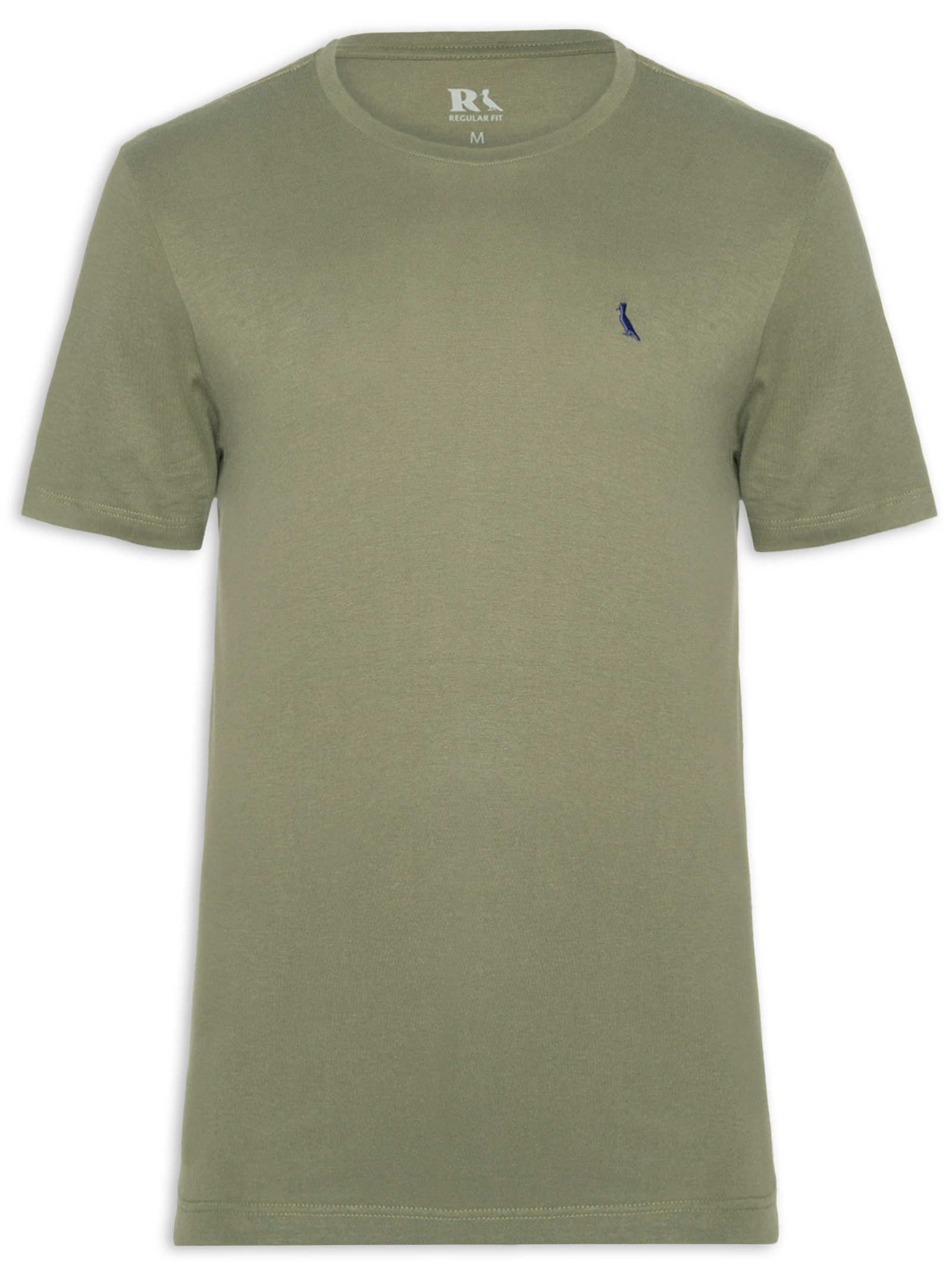 Camiseta Masculina Manga Curta Gola Careca Verde Reserva