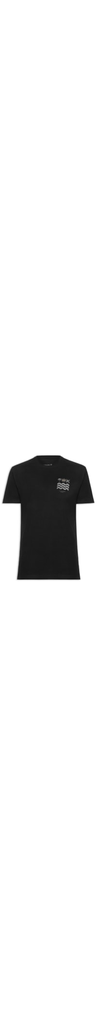 Camiseta Masculina Manga Curta Gola Careca Vintage Brasão Carimbo - Preto