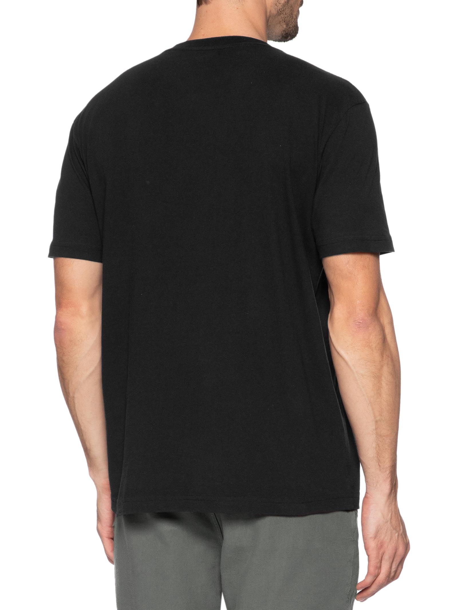 Camiseta Masculina Manga Curta Gola Careca Vintage Brasão Carimbo Preto Osklen