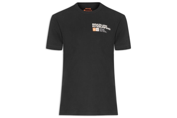Camiseta Masculina Manga Curta Gola Careca Vintage Brazilian Kitesurfing - Preto
