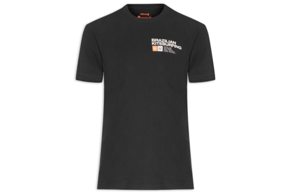 Camiseta Masculina Manga Curta Gola Careca Vintage Brazilian Kitesurfing - Preto