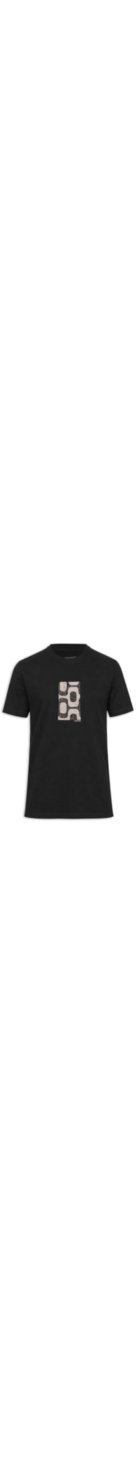 Camiseta Masculina Manga Curta Gola Careca Vintage Calçadão - Preto