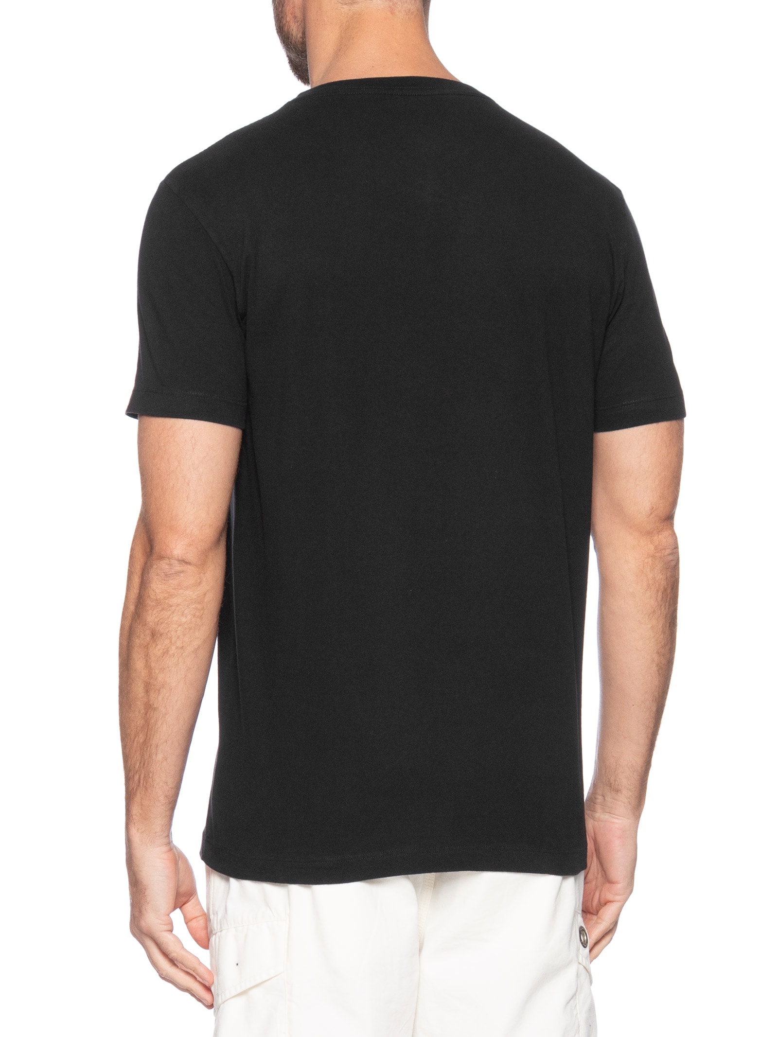 Camiseta Masculina Manga Curta Gola Careca Vintage Carimbo Mountains Preto Osklen