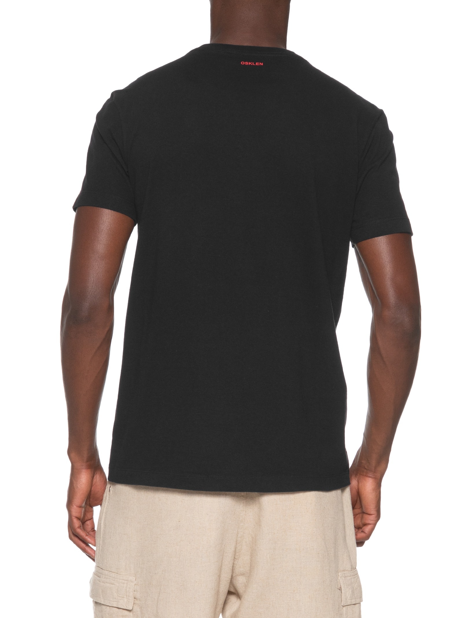 Camiseta Masculina Manga Curta Gola Careca Vintage City Rose Preto Osklen