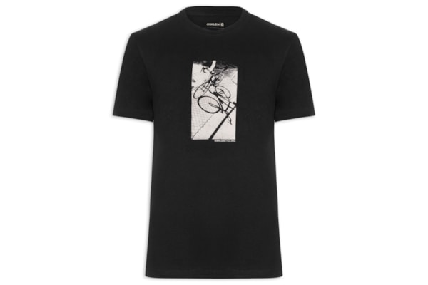Camiseta Masculina Manga Curta Gola Careca Vintage Cycling - Preto