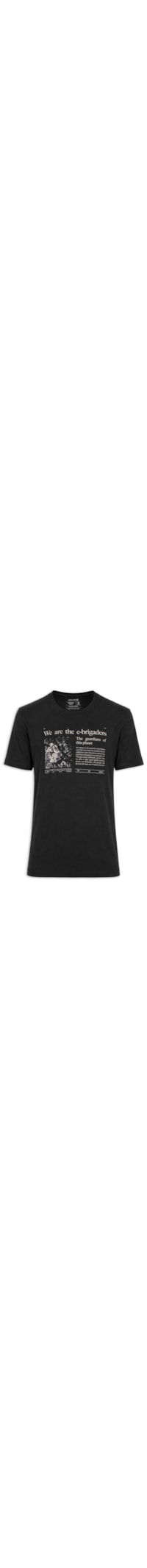 Camiseta Masculina Manga Curta Gola Careca Vintage E-Brigade News - Preto