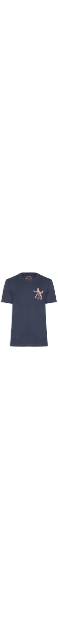 Camiseta Masculina Manga Curta Gola Careca Vintage Estrela Do Mar - Azul