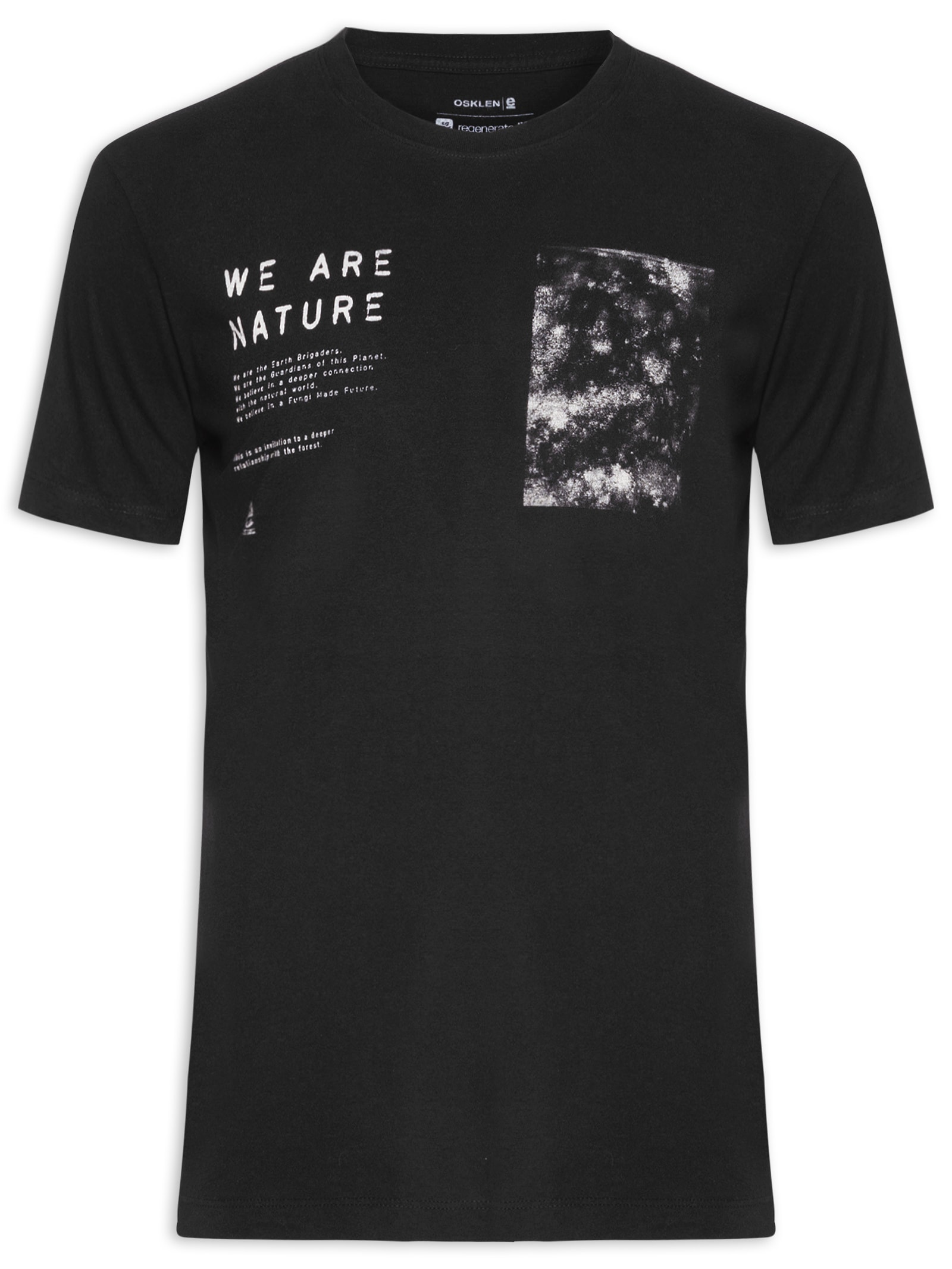 Camiseta Masculina Manga Curta Gola Careca Vintage Fungi Preto Osklen