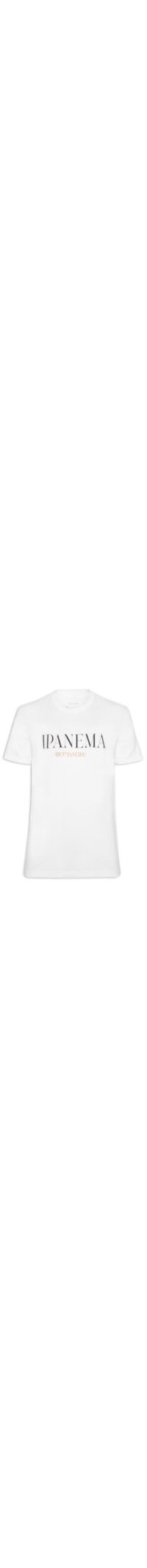 Camiseta Masculina Manga Curta Gola Careca Vintage Ipanema Serifado - Branco