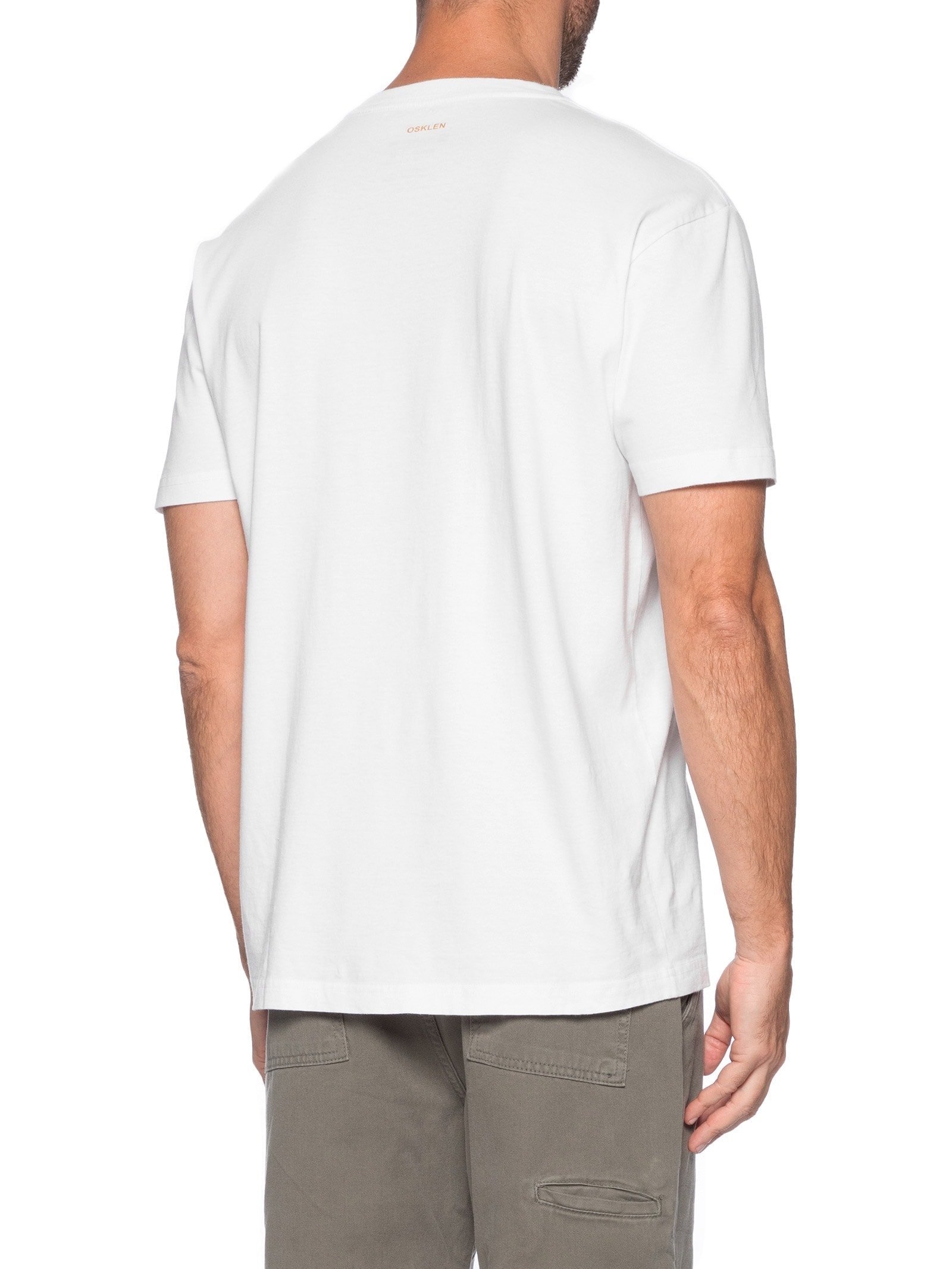 Camiseta Masculina Manga Curta Gola Careca Vintage Ipanema Serifado Branco Osklen