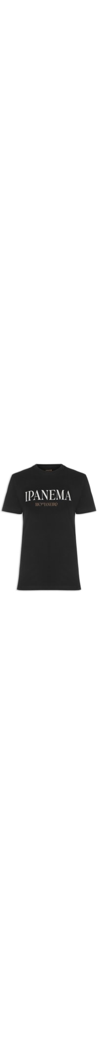 Camiseta Masculina Manga Curta Gola Careca Vintage Ipanema Serifado - Preto