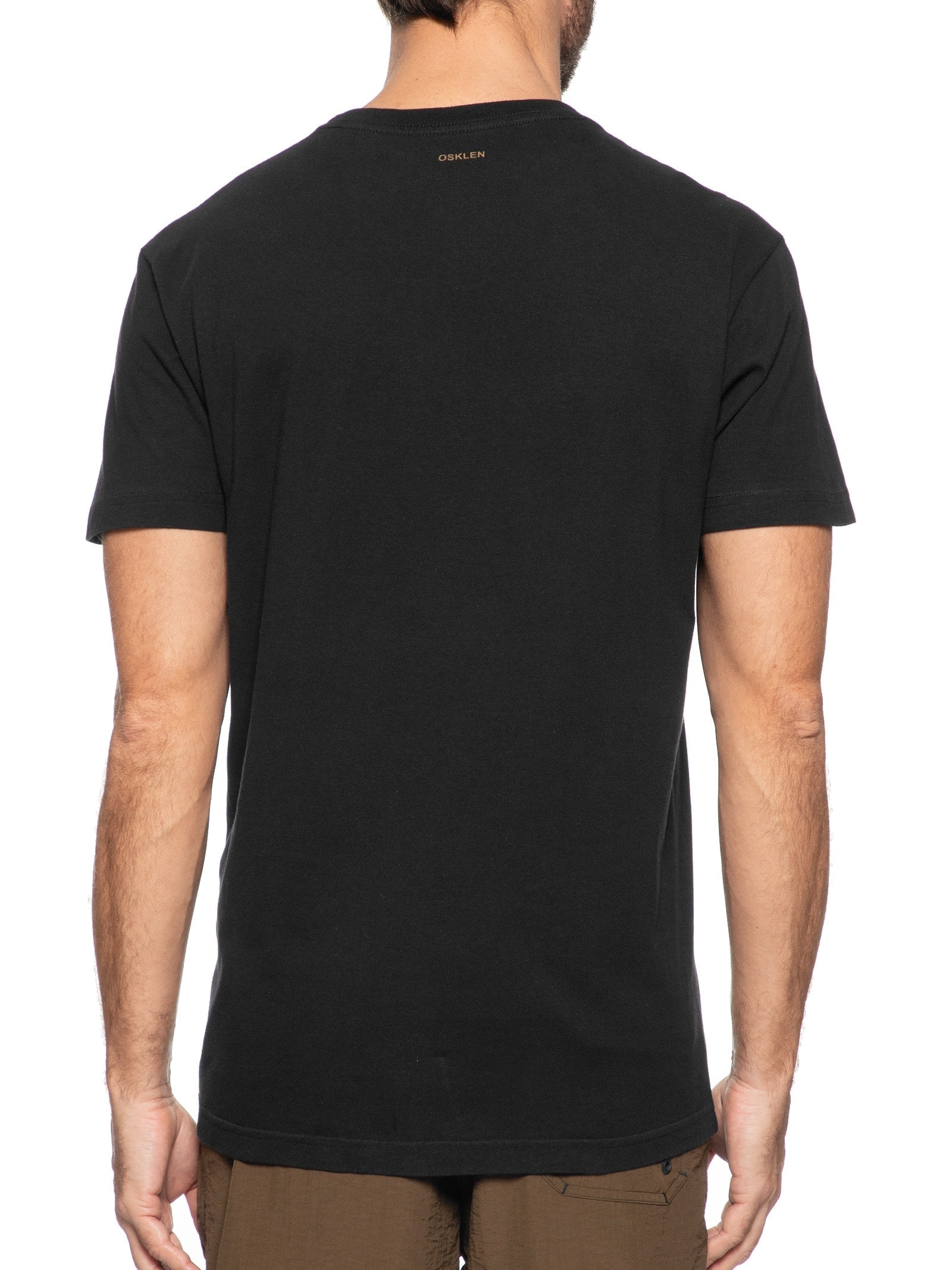 Camiseta Masculina Manga Curta Gola Careca Vintage Ipanema Serifado Preto Osklen