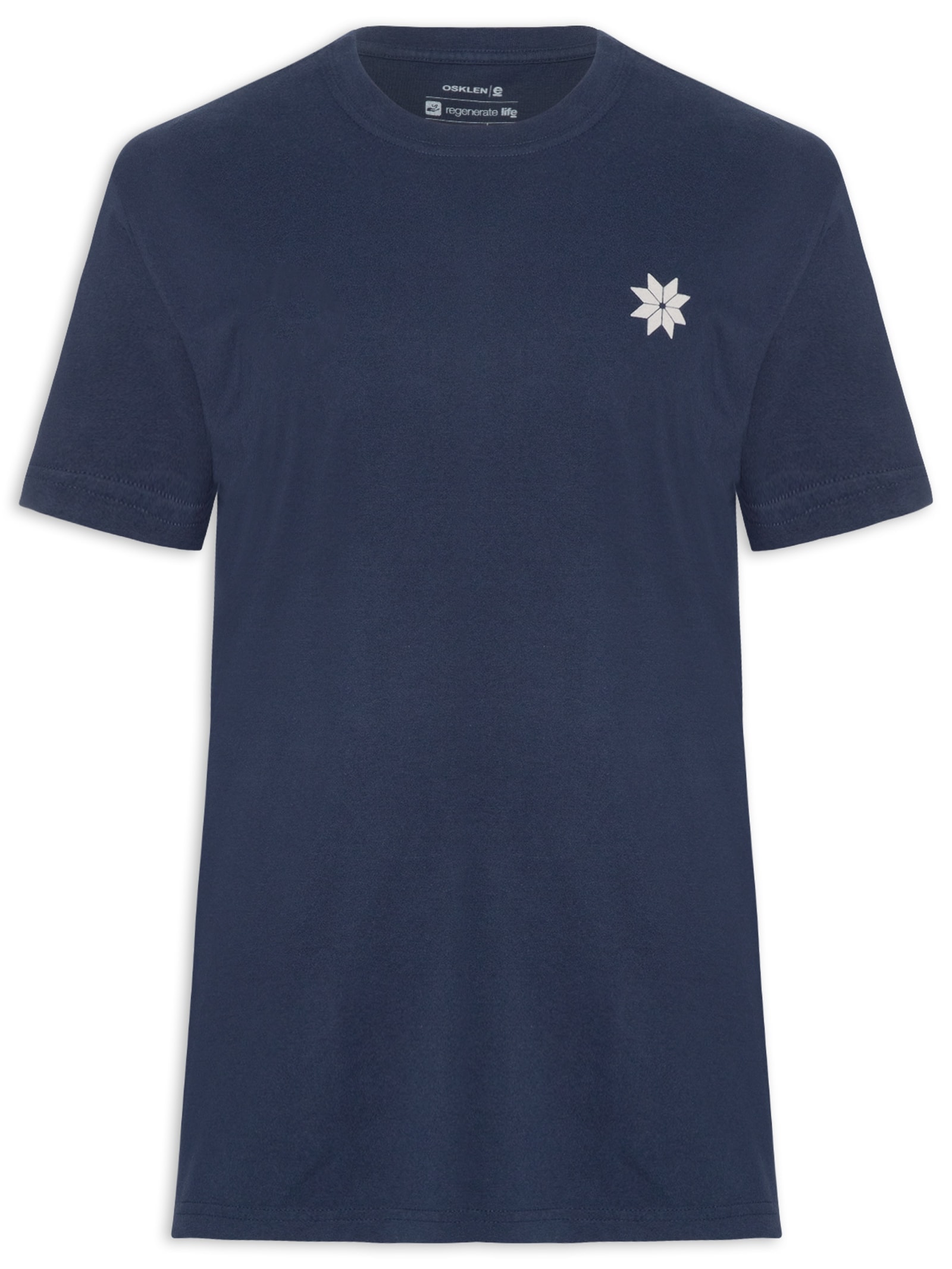 Camiseta Masculina Manga Curta Gola Careca Vintage Montains Azul Osklen
