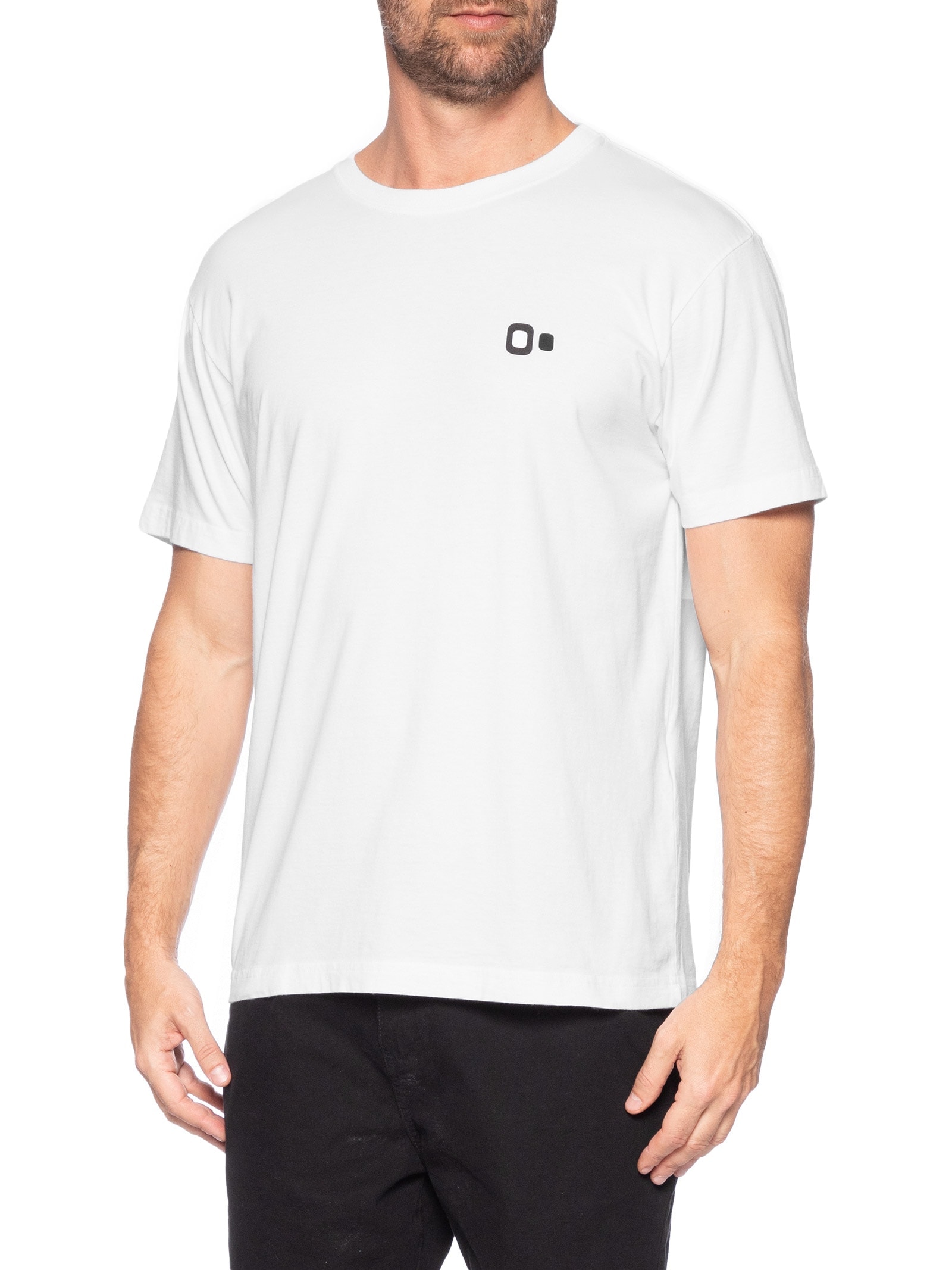 Camiseta Masculina Manga Curta Gola Careca Vintage New Icon Branco Osklen