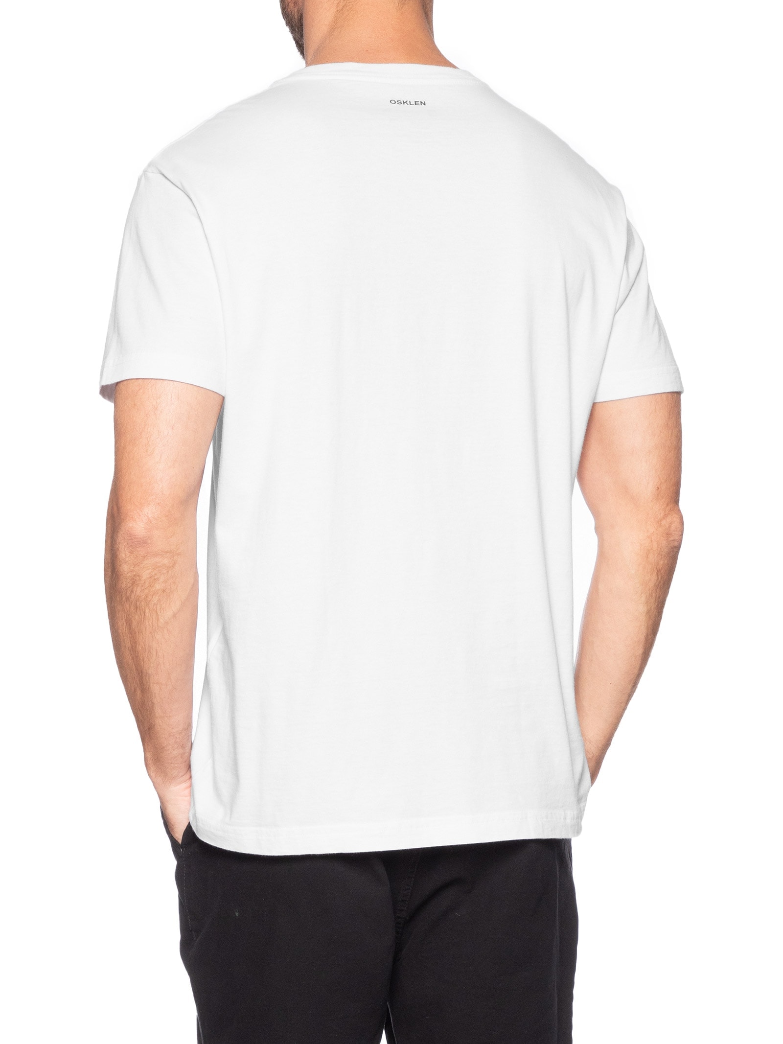 Camiseta Masculina Manga Curta Gola Careca Vintage New Icon Branco Osklen