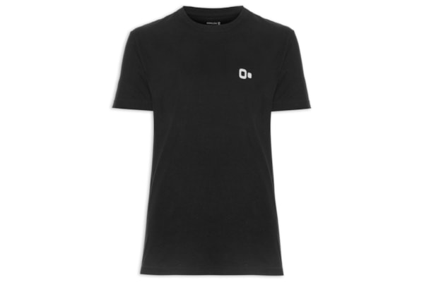 Camiseta Masculina Manga Curta Gola Careca Vintage New Icon - Preto