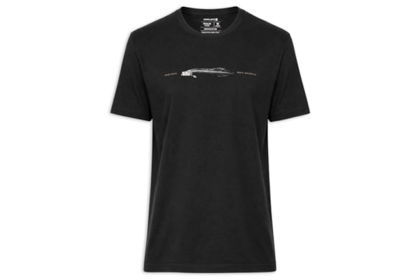 Camiseta Masculina Manga Curta Gola Careca Vintage Pirarucu - Preto