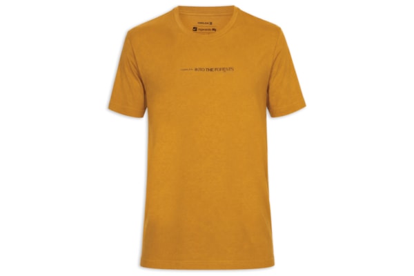 Camiseta Masculina Manga Curta Gola Careca Vintage Psych Forest - Amarelo