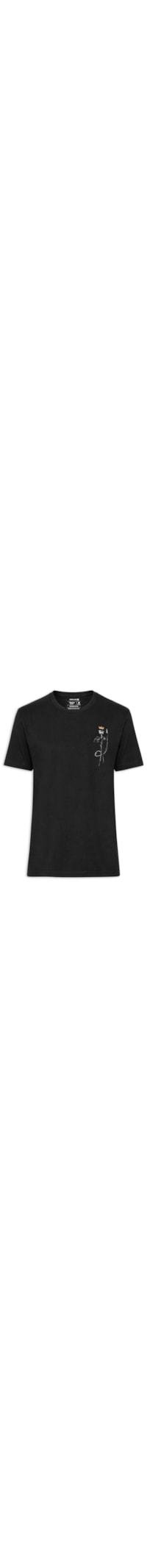Camiseta Masculina Manga Curta Gola Careca Vintage Rose Rock - Preto