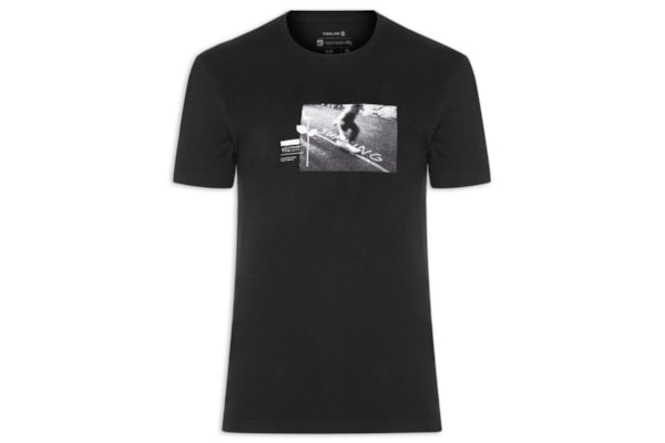 Camiseta Masculina Manga Curta Gola Careca Vintage Sk8 Rose - Preto