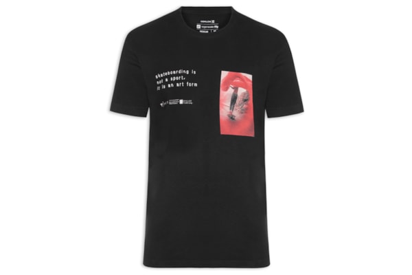 Camiseta Masculina Manga Curta Gola Careca Vintage SK82 - Preto