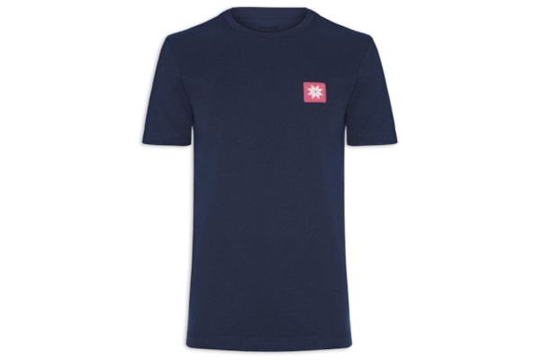 Camiseta Masculina Manga Curta Gola Careca Vintage Snow Icon - Azul