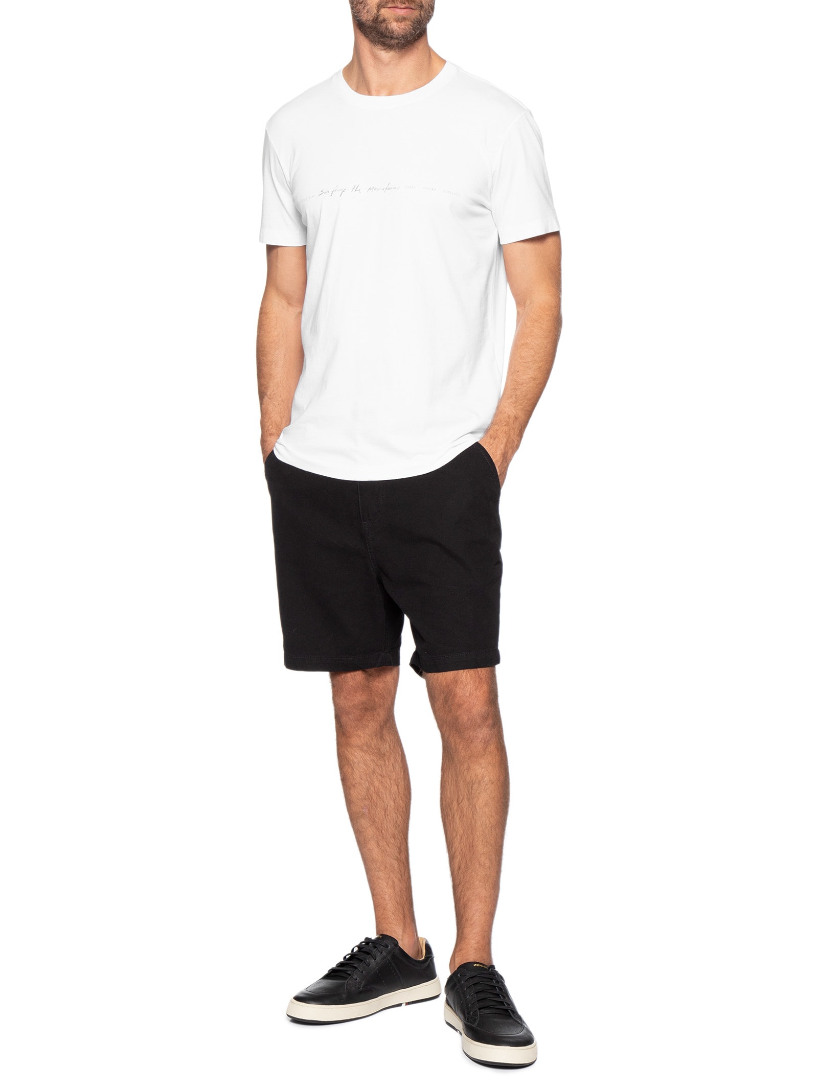 Camiseta Masculina Manga Curta Gola Careca Vintage Stm Classic Branco Osklen