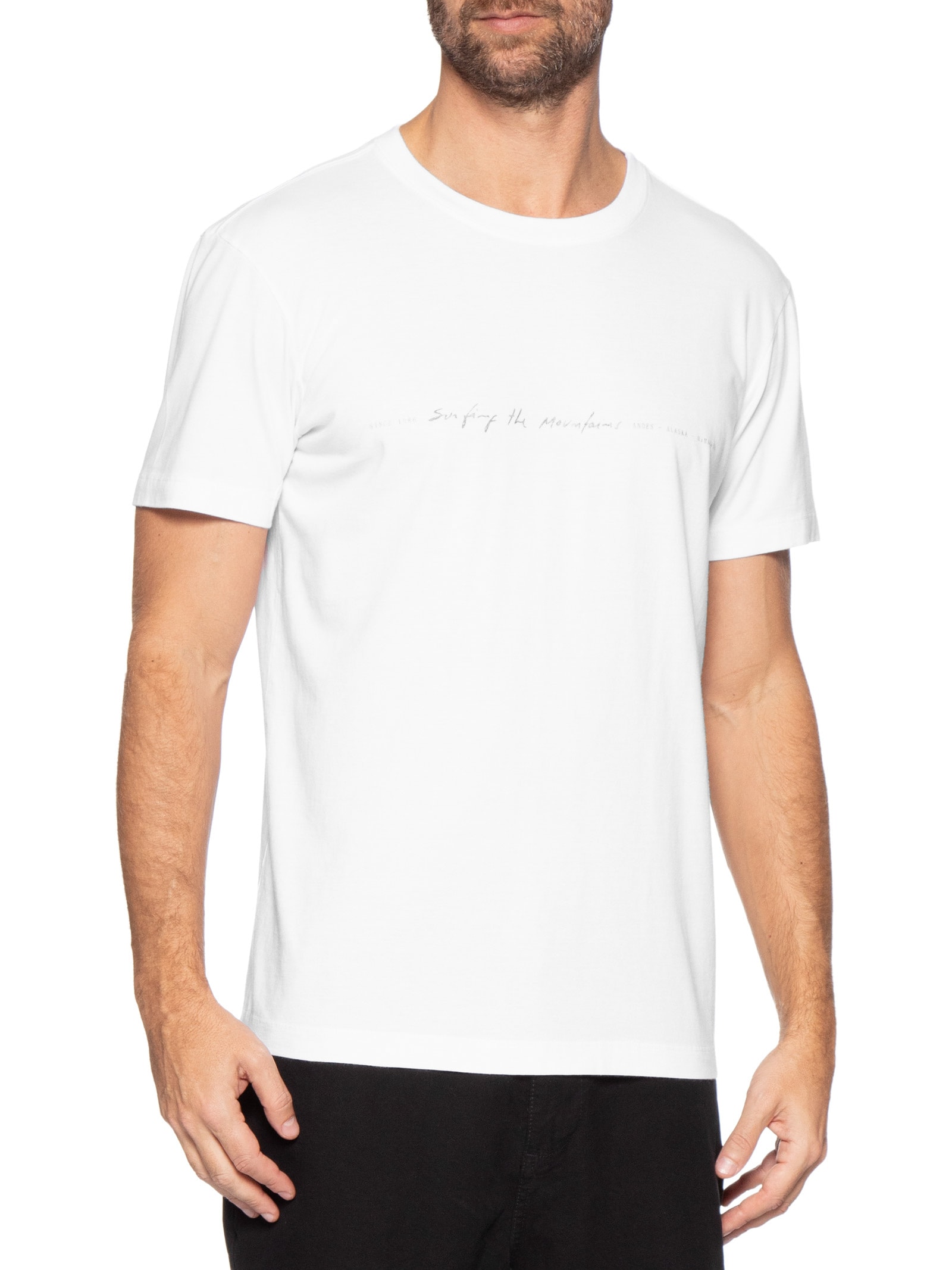 Camiseta Masculina Manga Curta Gola Careca Vintage Stm Classic Branco Osklen