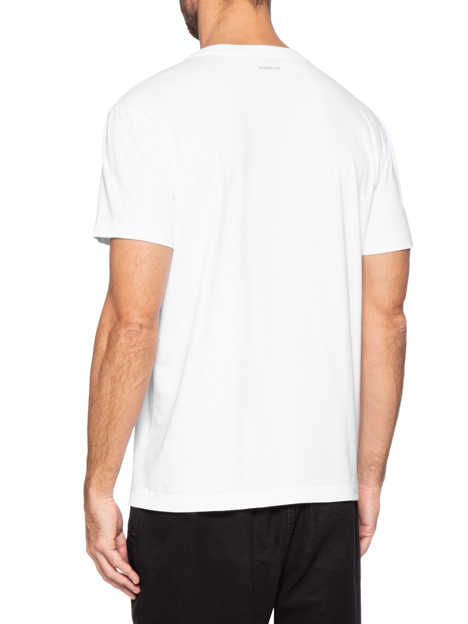 Camiseta Masculina Manga Curta Gola Careca Vintage Stm Classic Branco Osklen