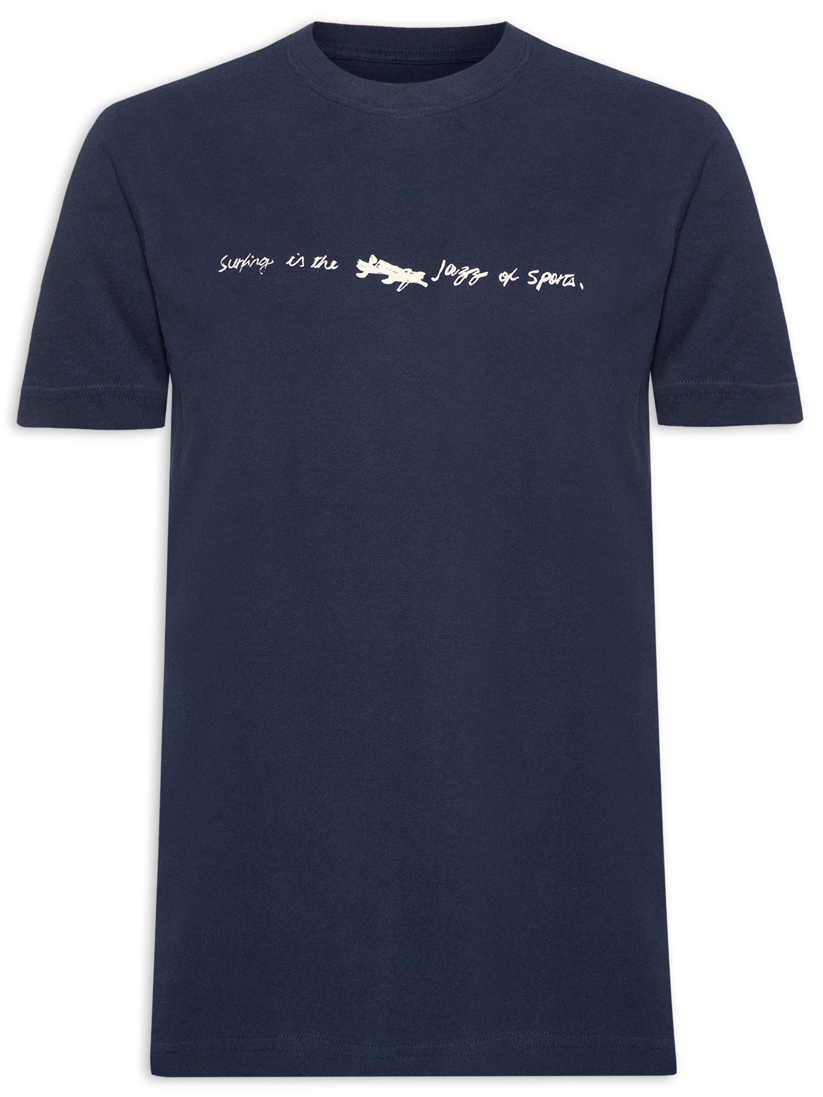 Camiseta Masculina Manga Curta Gola Careca Vintage Surf & Jazz Scribble Azul Osklen