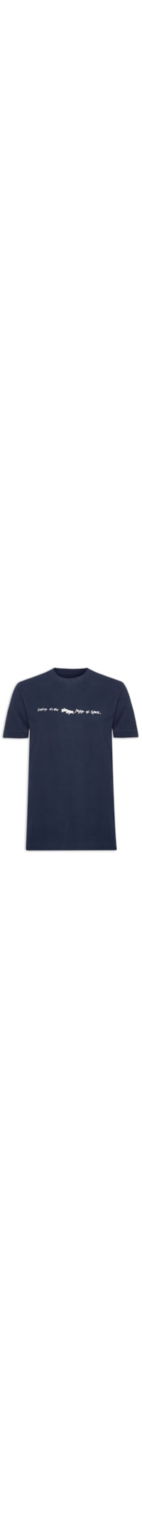 Camiseta Masculina Manga Curta Gola Careca Vintage Surf & Jazz Scribble - Azul