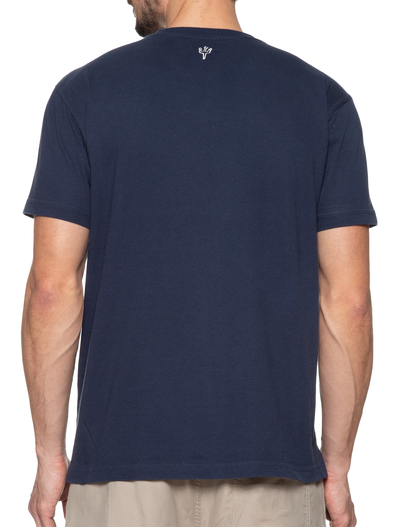 Camiseta Masculina Manga Curta Gola Careca Vintage Surf & Jazz Scribble Azul Osklen