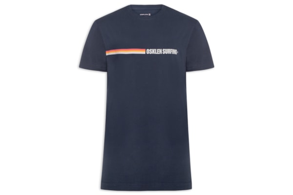 Camiseta Masculina Manga Curta Gola Careca Vintage Surfing Colors - Azul