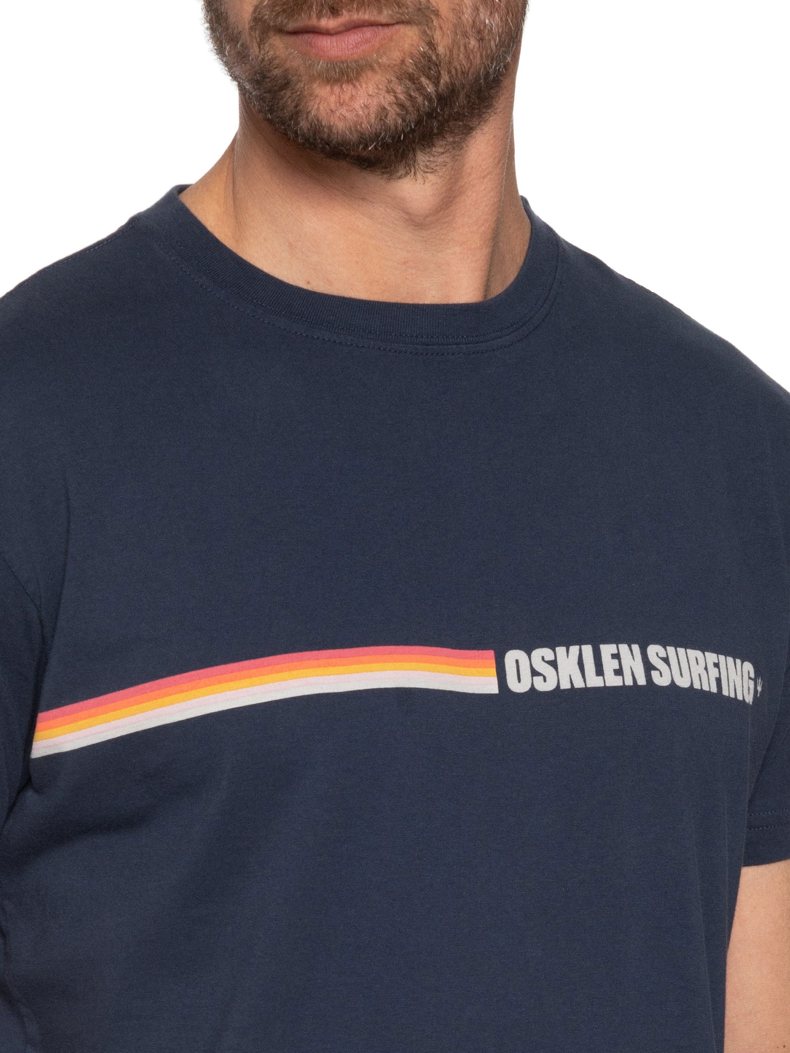 Camiseta Masculina Manga Curta Gola Careca Vintage Surfing Colors Azul Osklen