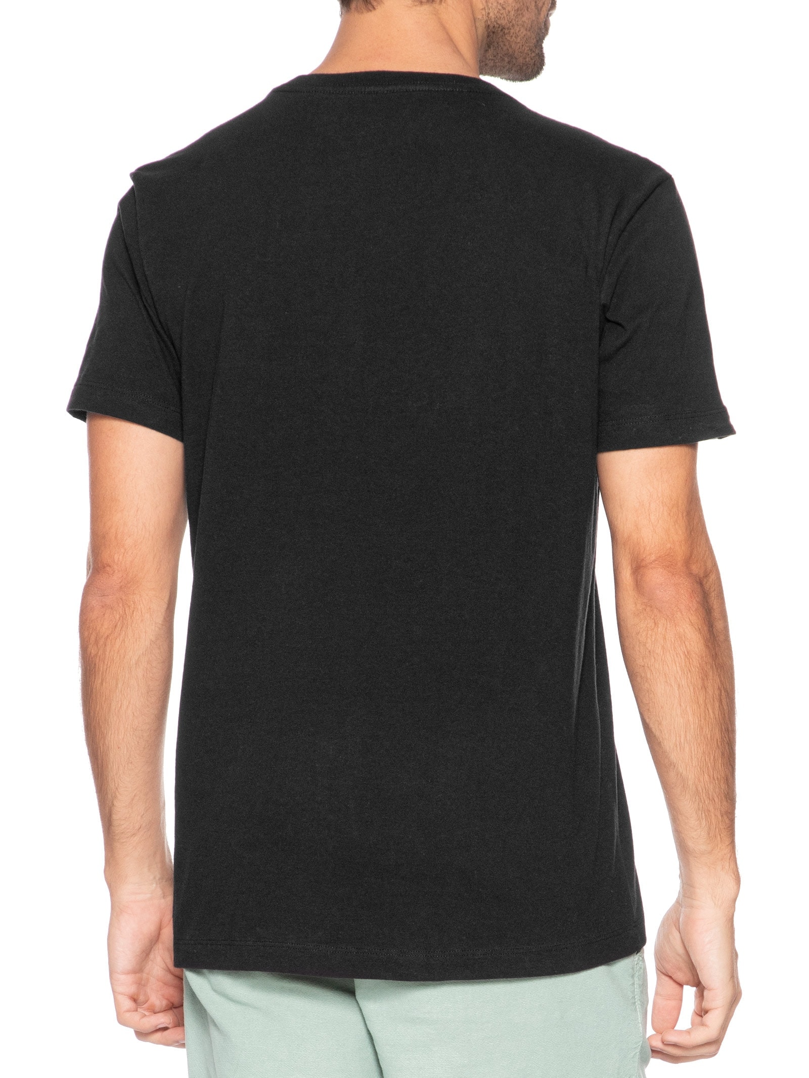 Camiseta Masculina Manga Curta Gola Careca Vintage Surfing Slim Preto Osklen