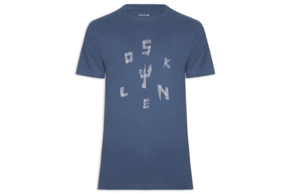Camiseta Masculina Manga Curta Gola Careca Vintage Tape - Azul