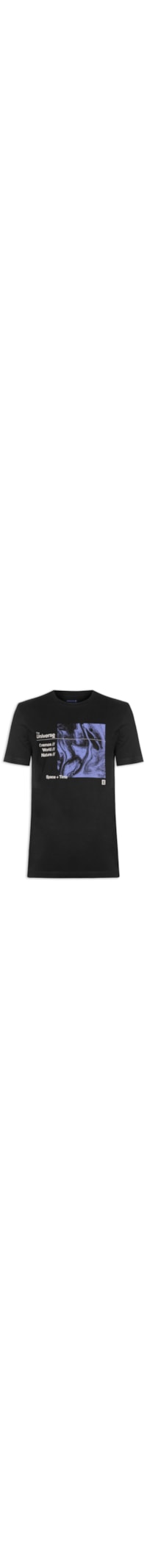 Camiseta Masculina Manga Curta Gola Careca Vintage Universe - Preto