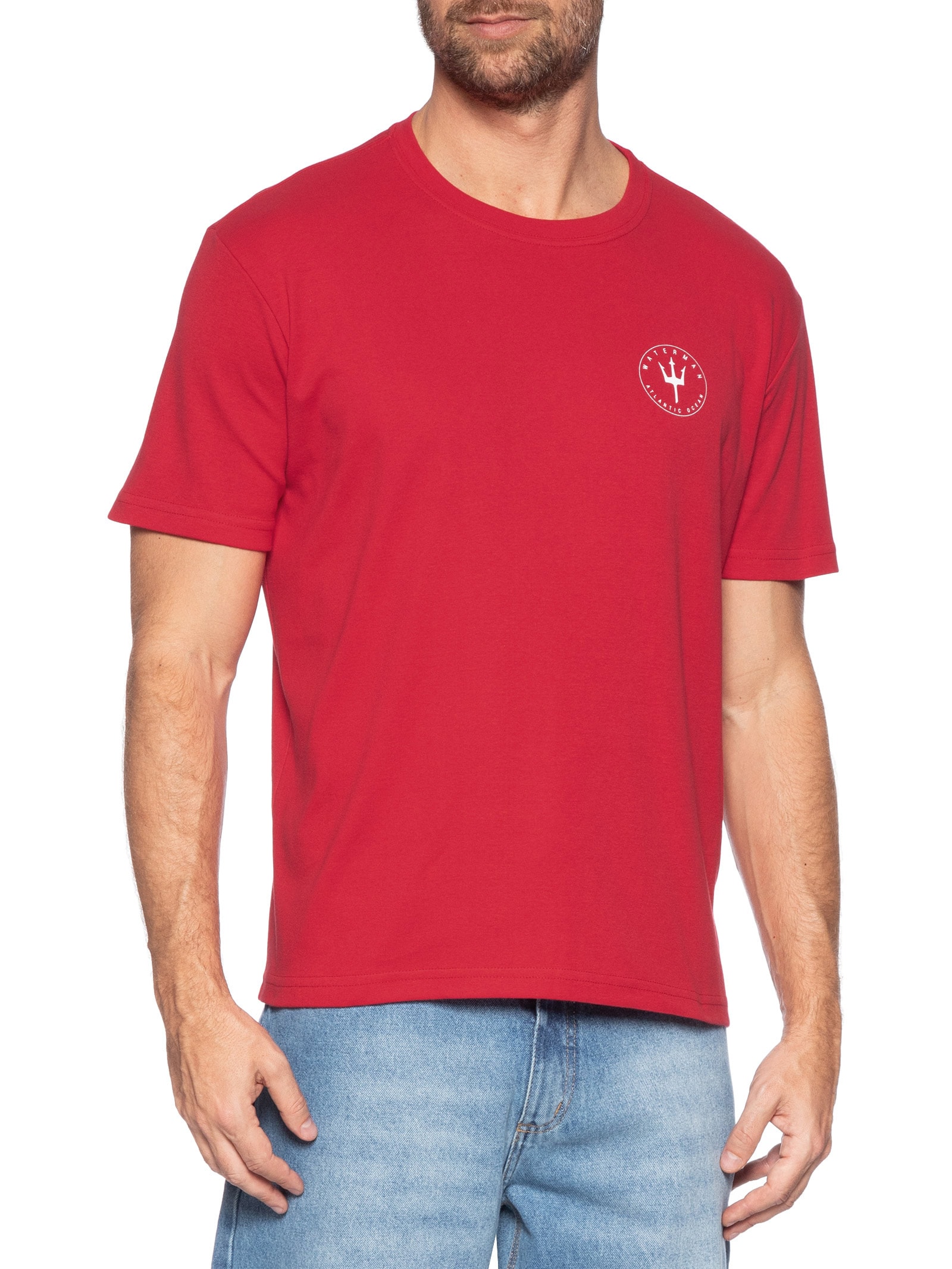 Camiseta Masculina Manga Curta Gola Careca Waterman Over Vermelho Osklen