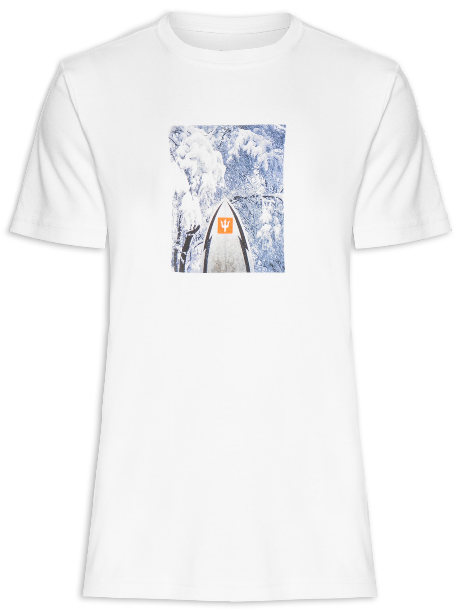 Camiseta Masculina Manga Curta Gola Careca Winter Surf Snow Branco Osklen
