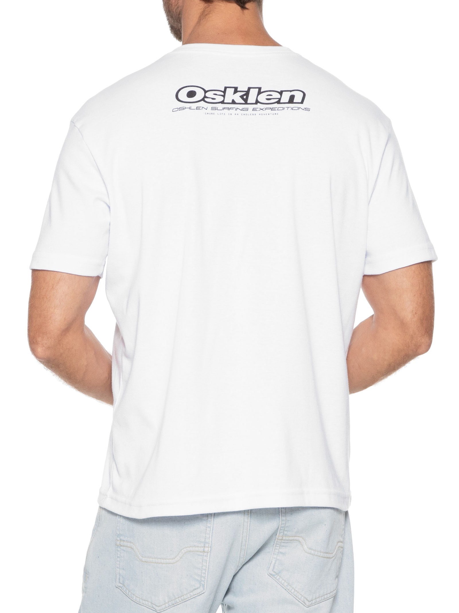 Camiseta Masculina Manga Curta Gola Careca Winter Surf Snow Branco Osklen