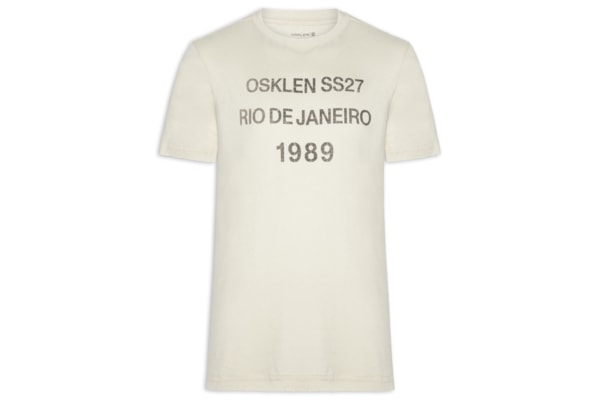 Camiseta Masculina Manga Curta Gola Carta SS27 - Off White