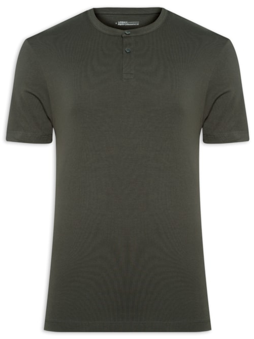 Camiseta Masculina Manga Curta Gola Padre Performing – Cinza