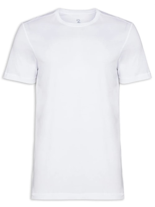 Camiseta Masculina Manga Curta Gola Redonda – Branco